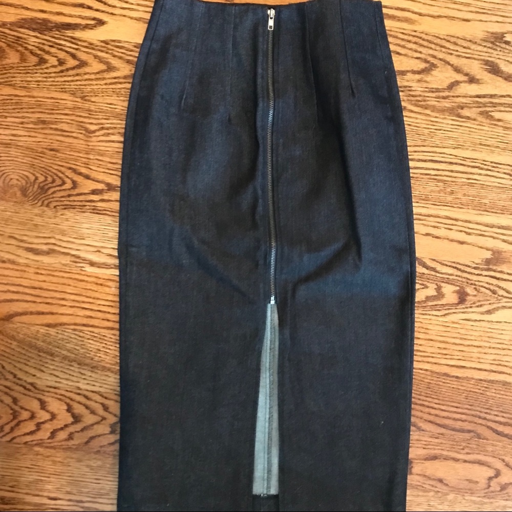 Urban Renewal black denim pencil skirt, back zip
